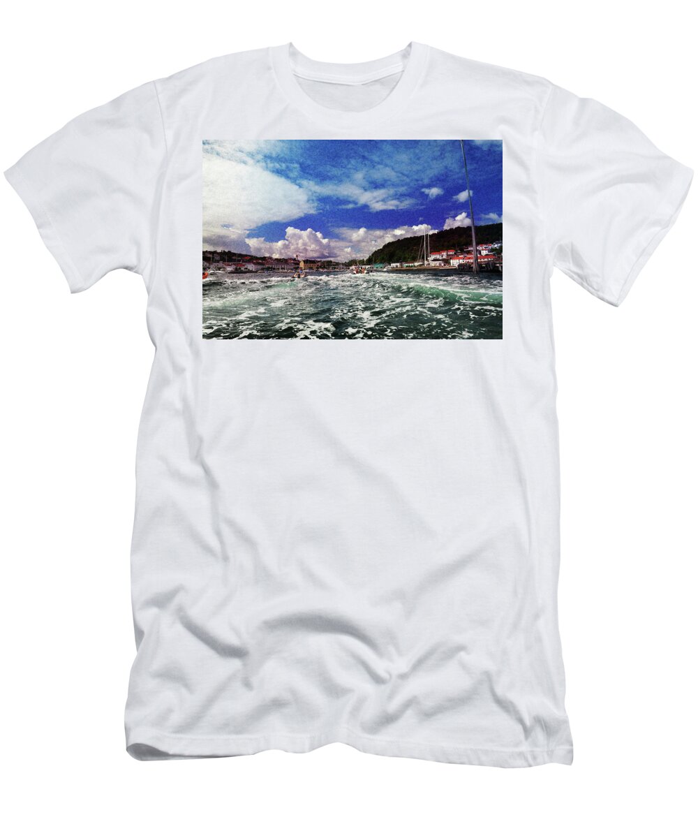 Risør T-Shirt featuring the photograph A Day At Sea by Randi Grace Nilsberg