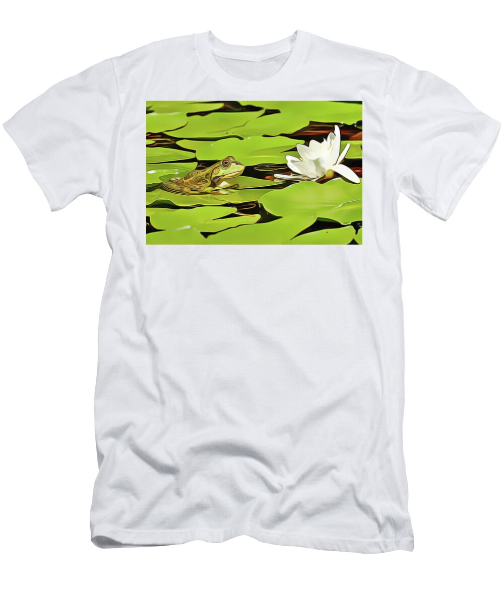 Frog's Peace T-Shirt featuring the painting A Frog's Peace by Harry Warrick