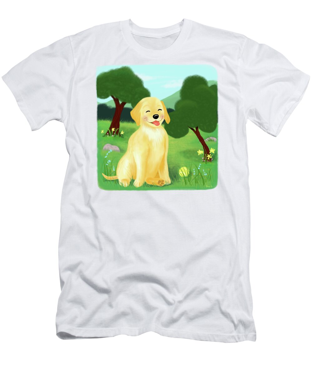Golden T-Shirt featuring the pastel A Golden Day by Little Bunny Sunshine