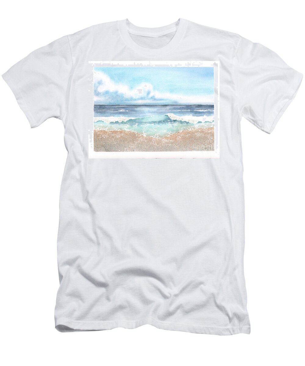 Beach T-Shirt featuring the painting A Perfect Day by Hilda Wagner