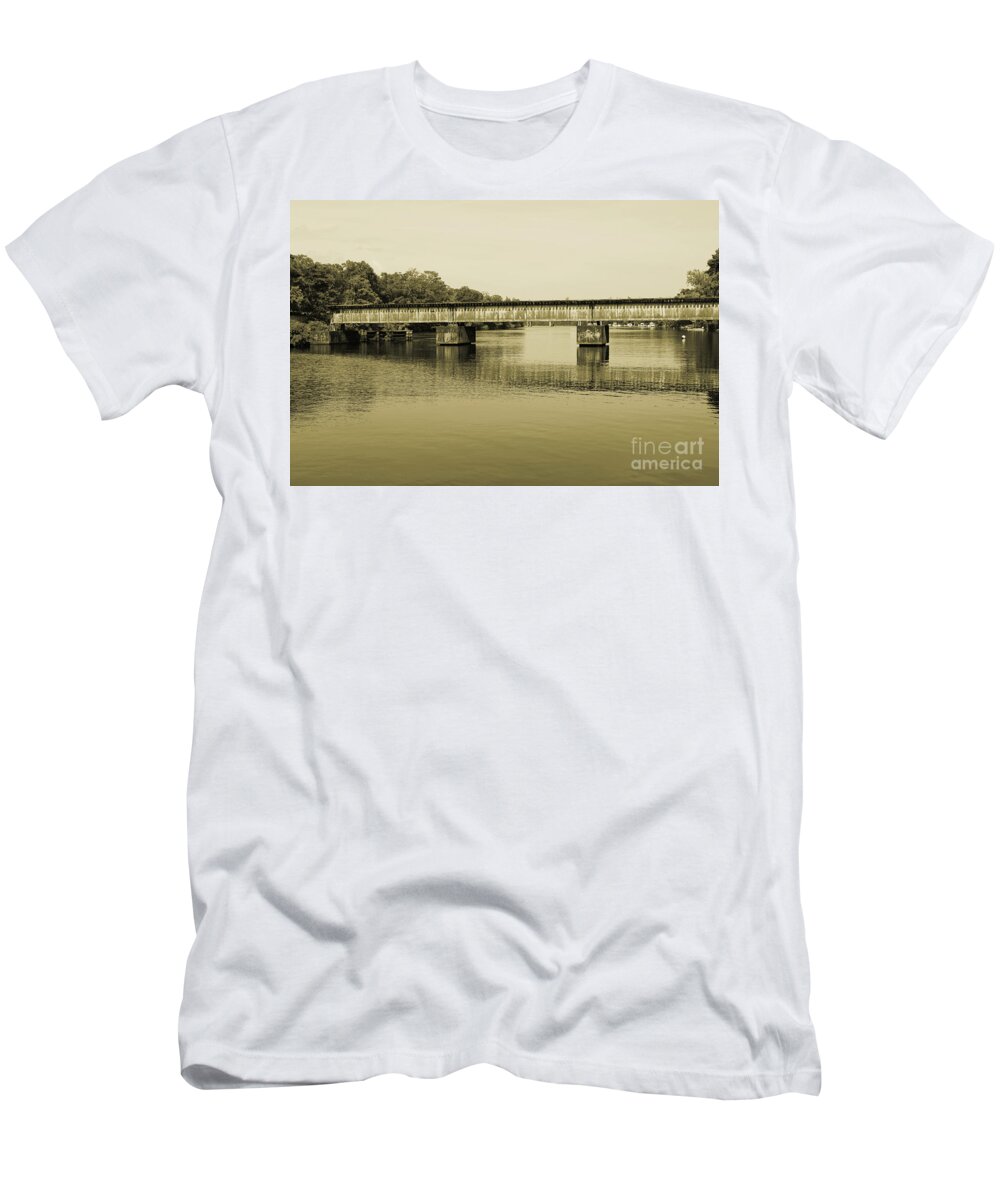 Train T-Shirt featuring the photograph Abandoned Train Trestle by Marc Watkins