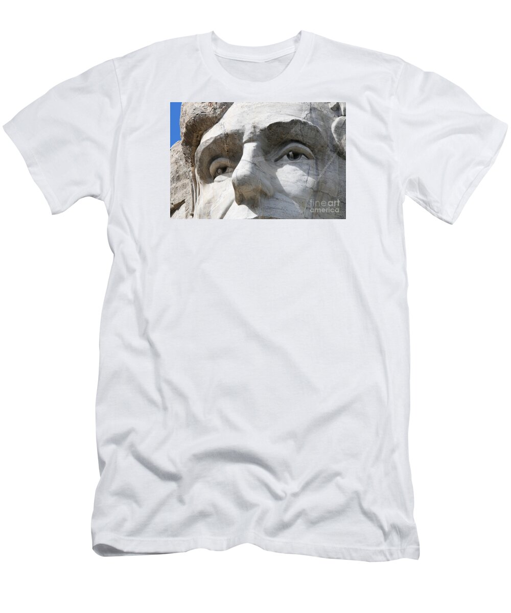 Mount Rushmore T-Shirt featuring the photograph Abraham Lincolns Eyes Mount Rushmore 8785 by Jack Schultz