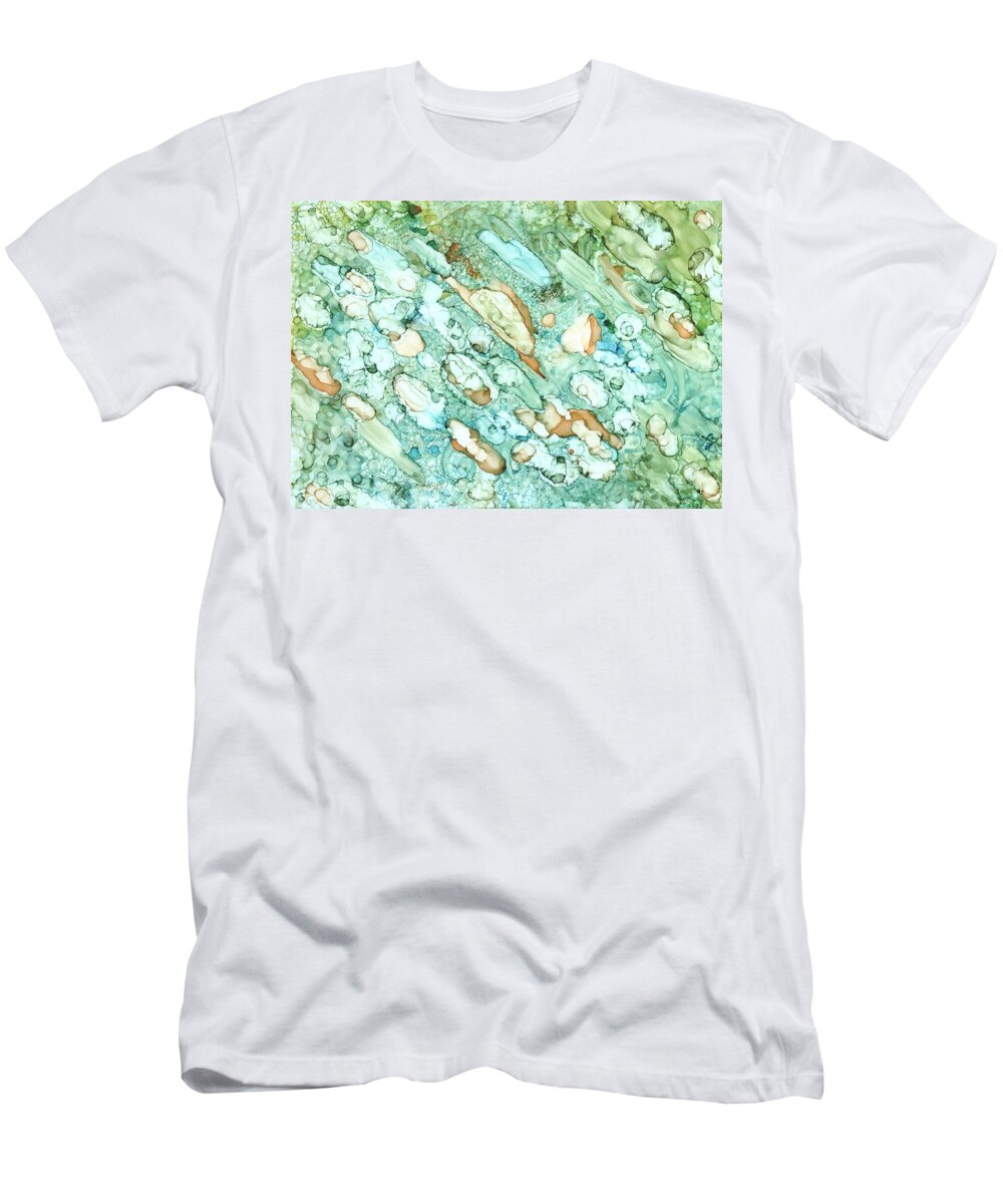 Abstract T-Shirt featuring the painting Abstract 21 by Lucie Dumas