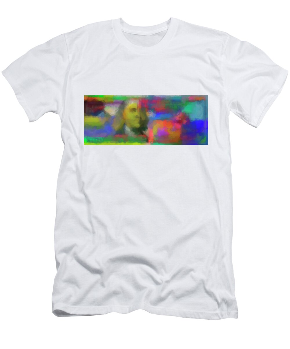 'visual Art Pop' Collection By Serge Averbukh T-Shirt featuring the digital art Abstract Colorized One Hundred US Dollar Bill Abstract Colorized One Hundred US Dollar Bill by Serge Averbukh