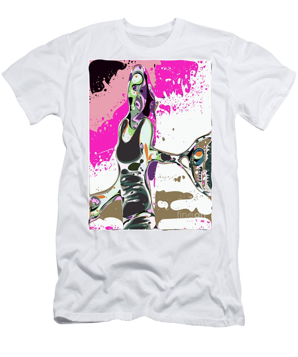  Tennis T-Shirt featuring the digital art Abstract Female Tennis Player by Chris Butler
