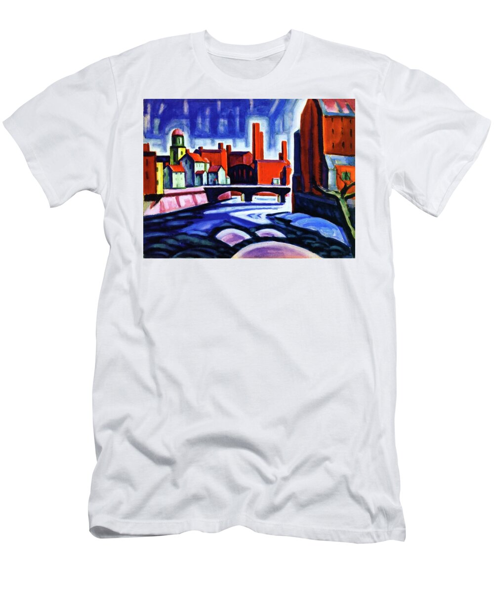 Oscar Bluemner T-Shirt featuring the painting Abstract Landscape by Oscar Bluemner