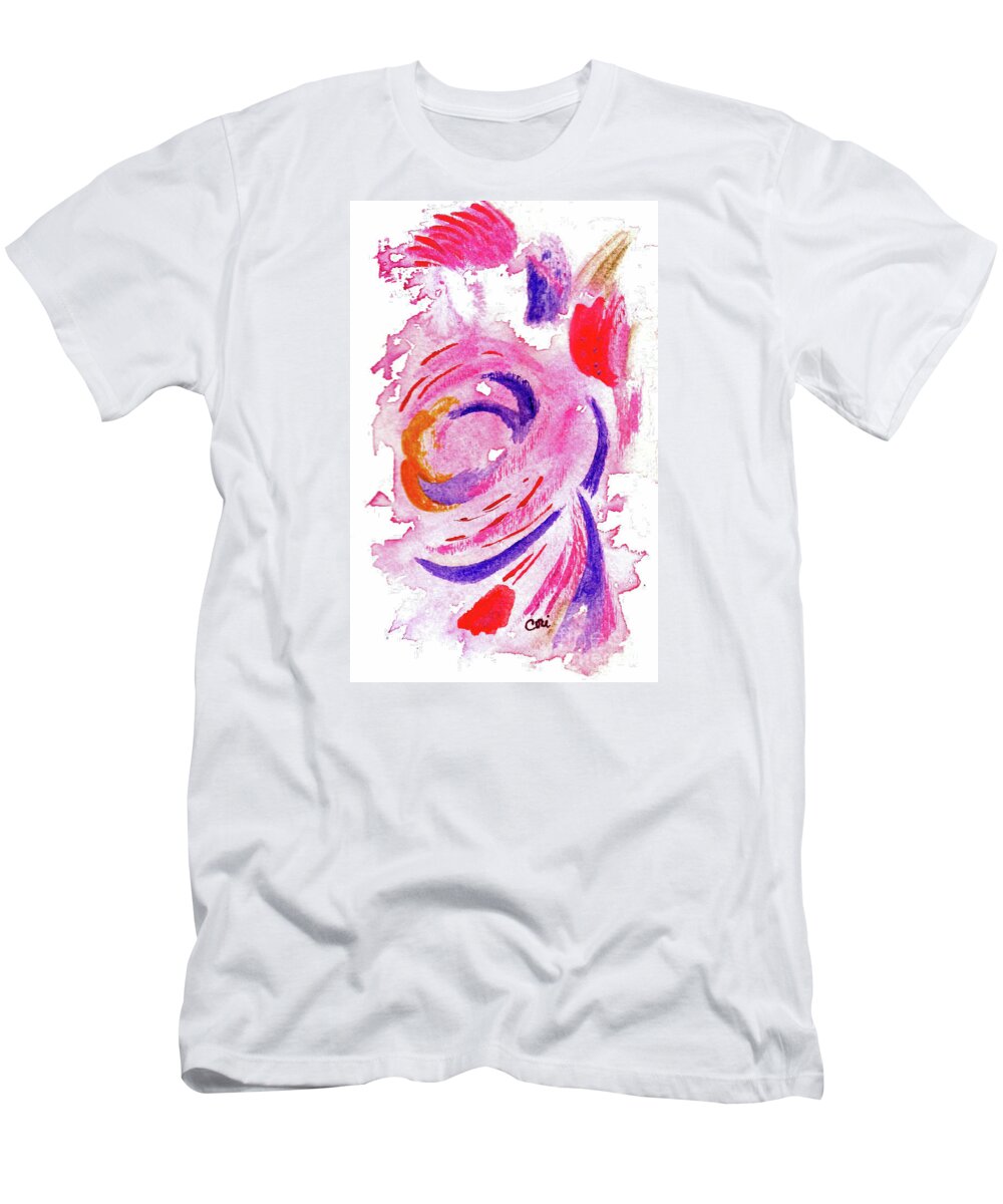 Rose T-Shirt featuring the painting Abstract Pink by Corinne Carroll