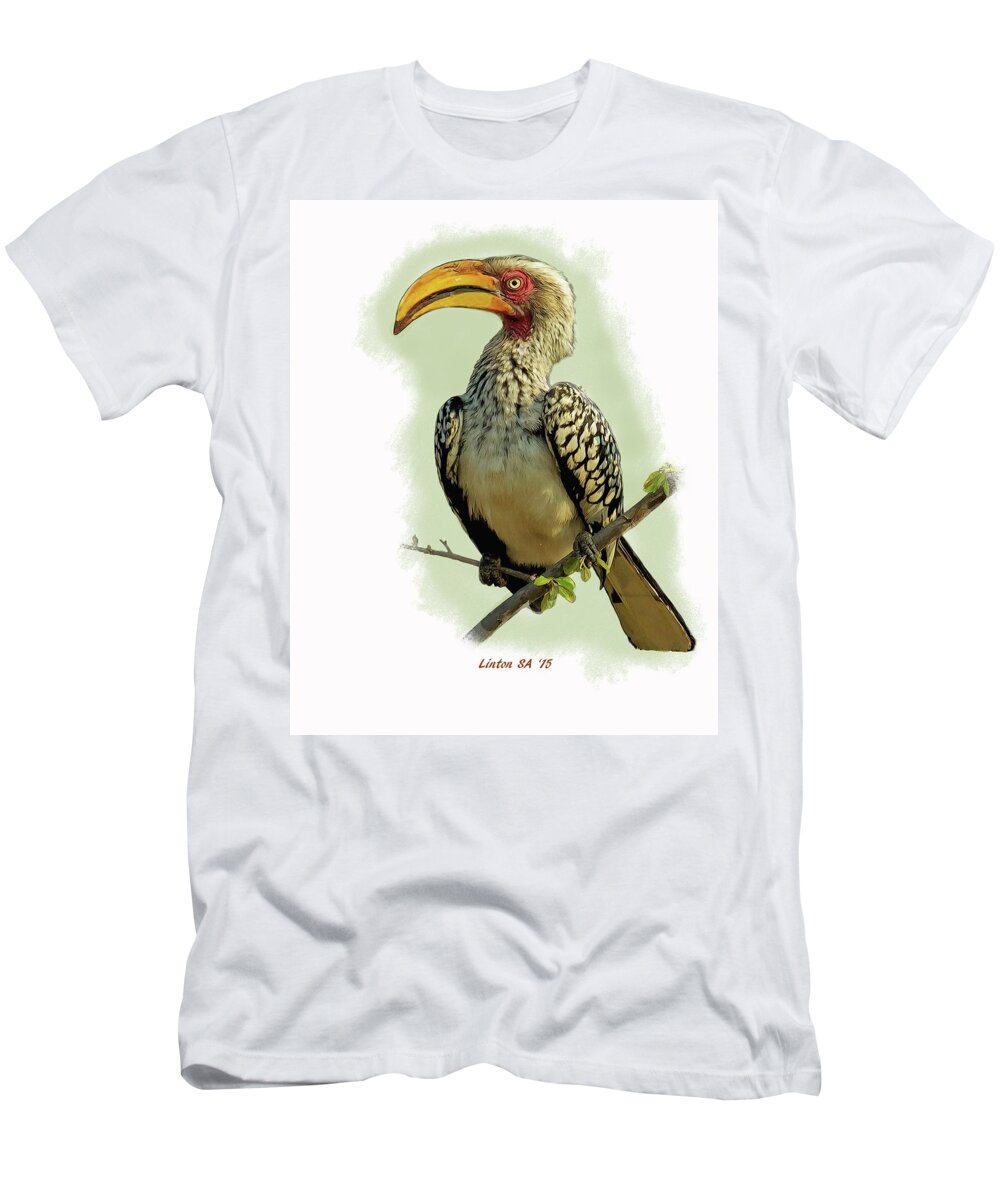 African Hornbill T-Shirt featuring the digital art African Hornbill by Larry Linton