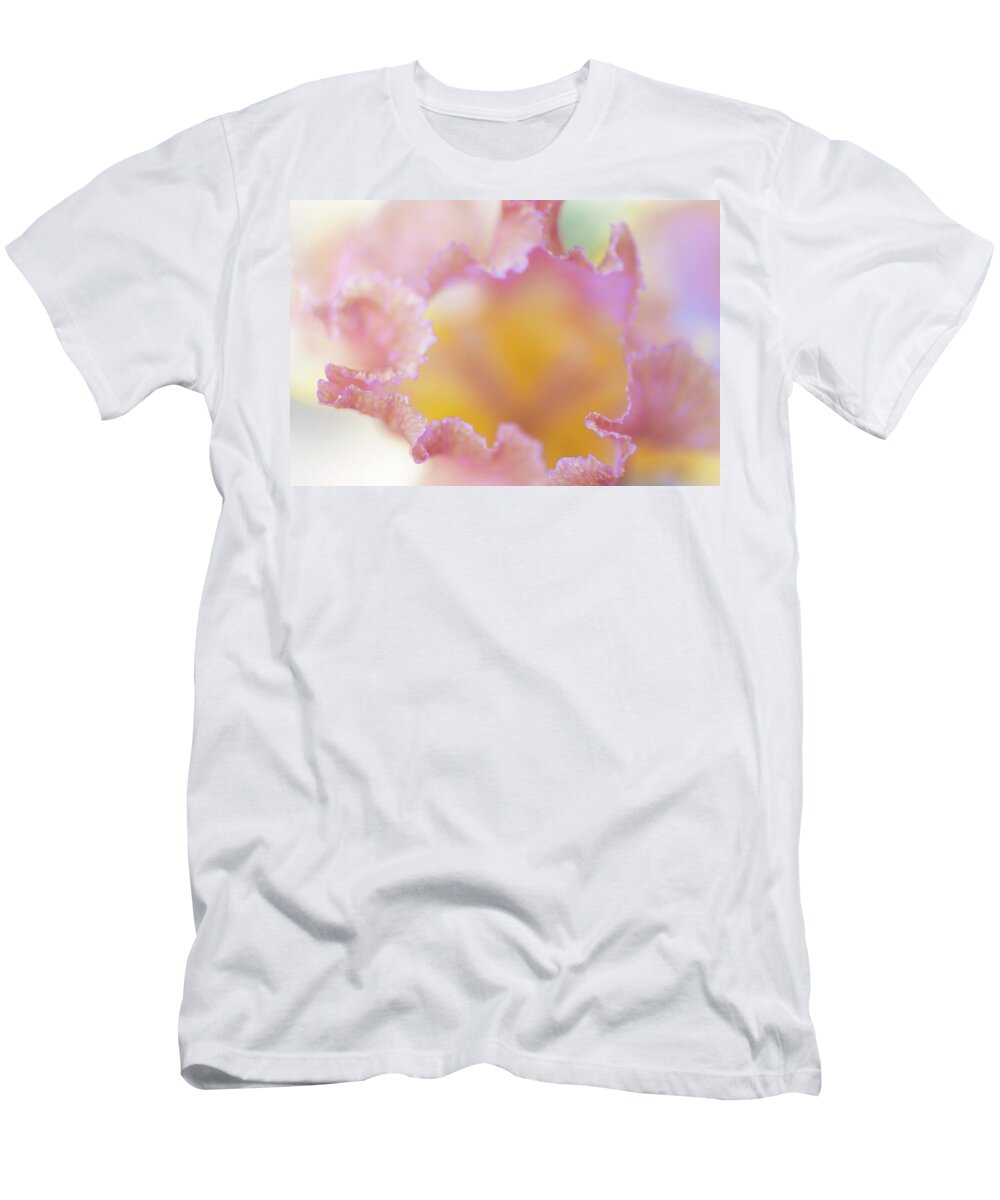Jenny Rainbow Fine Art Photography T-Shirt featuring the photograph Afternoon Delight Macro. The Beauty of Irises by Jenny Rainbow