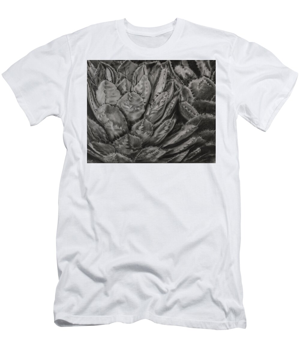 Agave T-Shirt featuring the drawing Agave Cactus by Sheila Johns