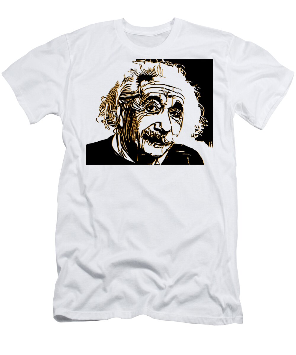 Albert T-Shirt featuring the digital art Albert Einstein by Miroslav Nemecek