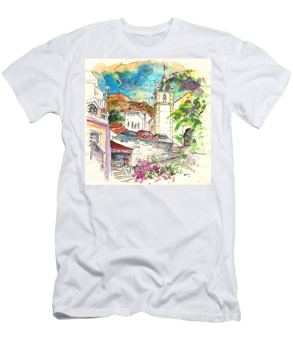 Travel T-Shirt featuring the painting Alcoutim in Portugal 02 by Miki De Goodaboom