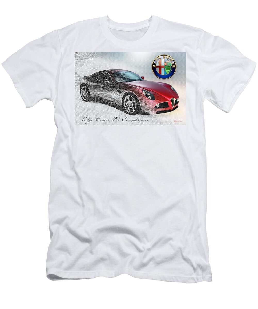 Wheels Of Fortune By Serge Averbukh T-Shirt featuring the photograph Alfa Romeo 8C Competizione by Serge Averbukh
