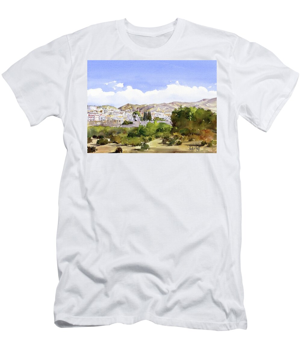 Spain T-Shirt featuring the painting Alhabia by Margaret Merry