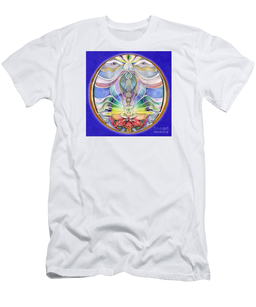 Mandala T-Shirt featuring the painting Alignment Mandala by Jo Thomas Blaine