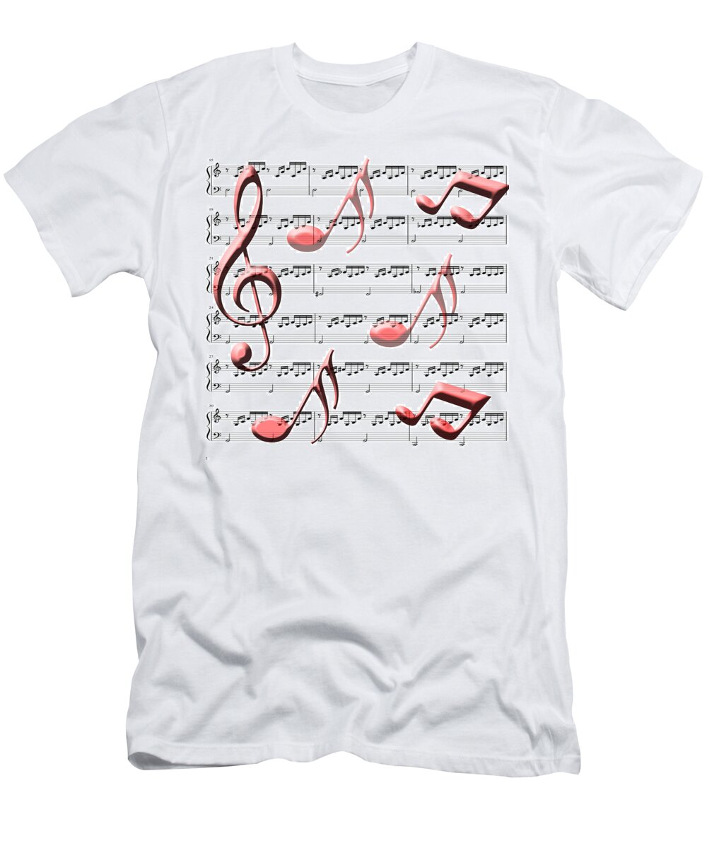Music T-Shirt featuring the digital art All About the Music by Judy Hall-Folde