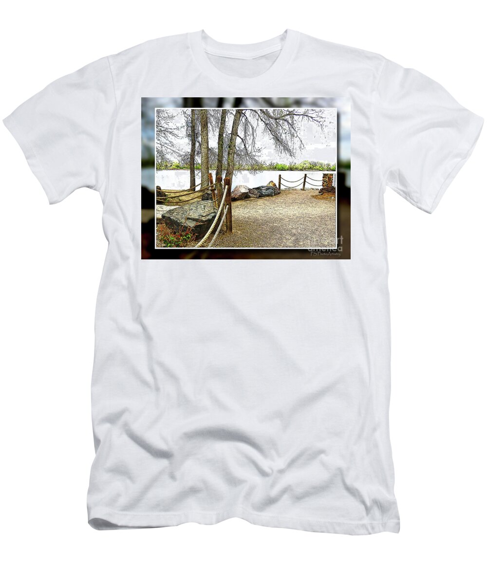 Colorado T-Shirt featuring the digital art Almost spring at Lafayette Lake by Deb Nakano