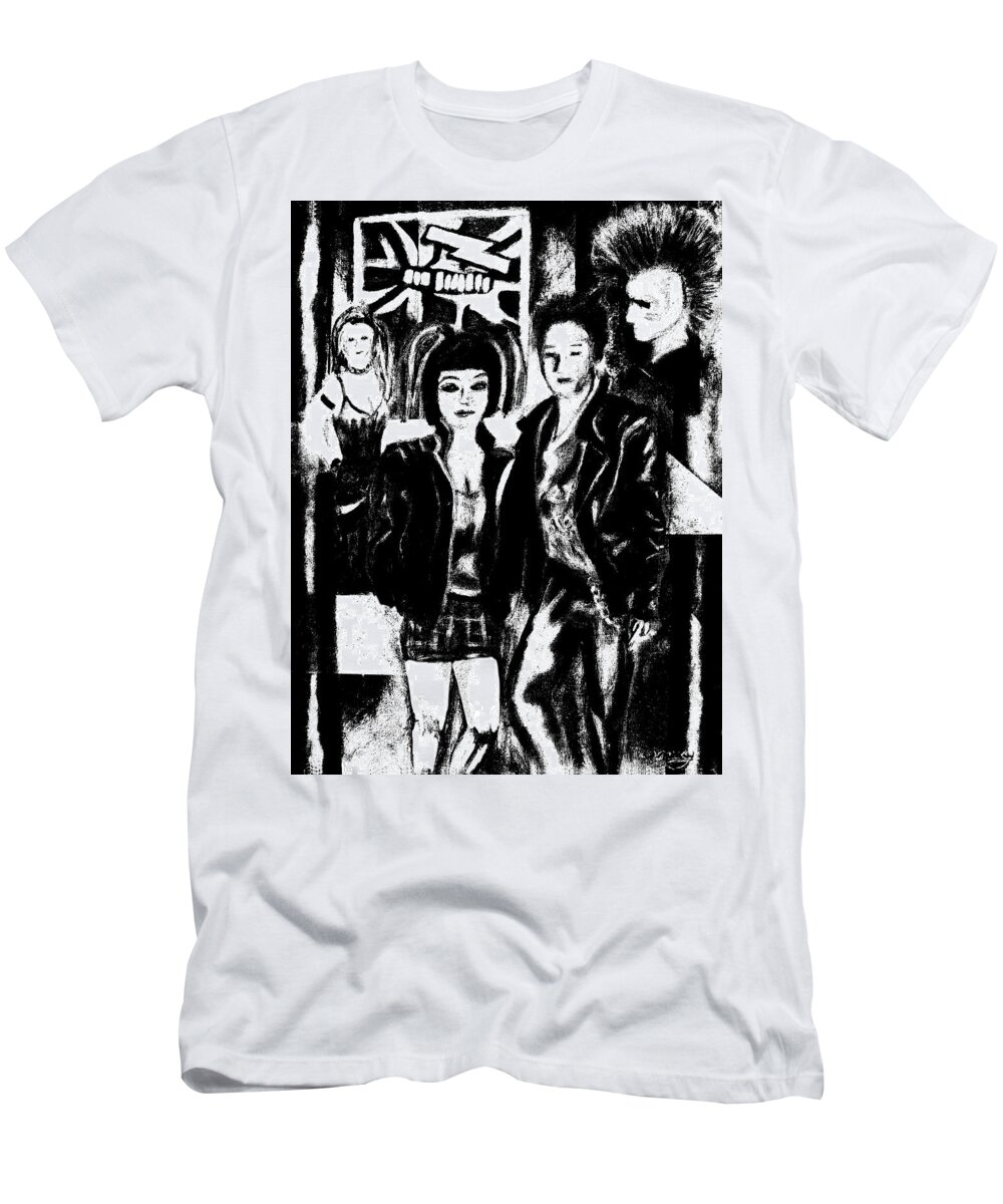 People T-Shirt featuring the painting Alternative fashion and style at the club by Tom Conway