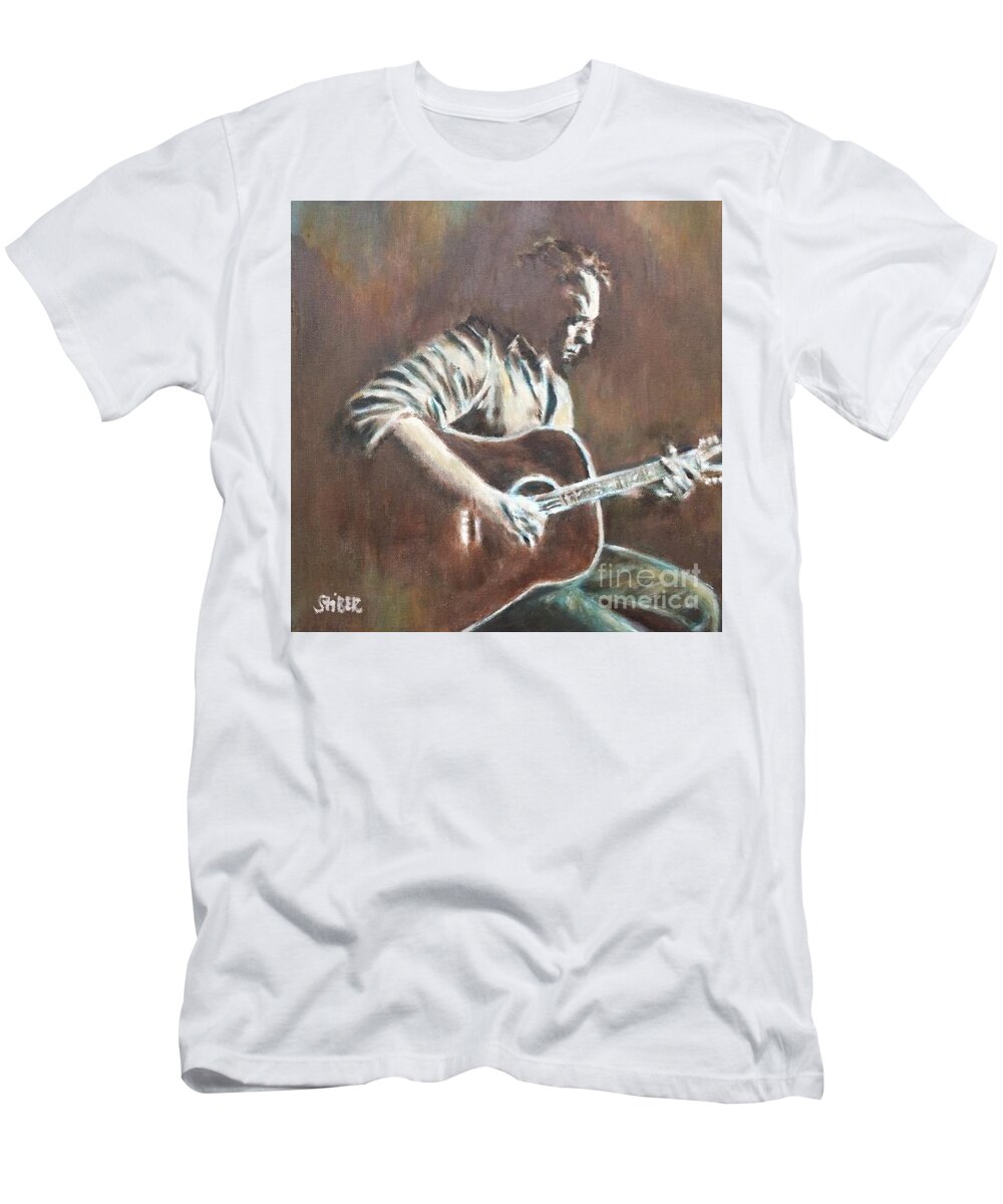 Amos Lee T-Shirt featuring the painting Amos Lee by Kathy Stiber
