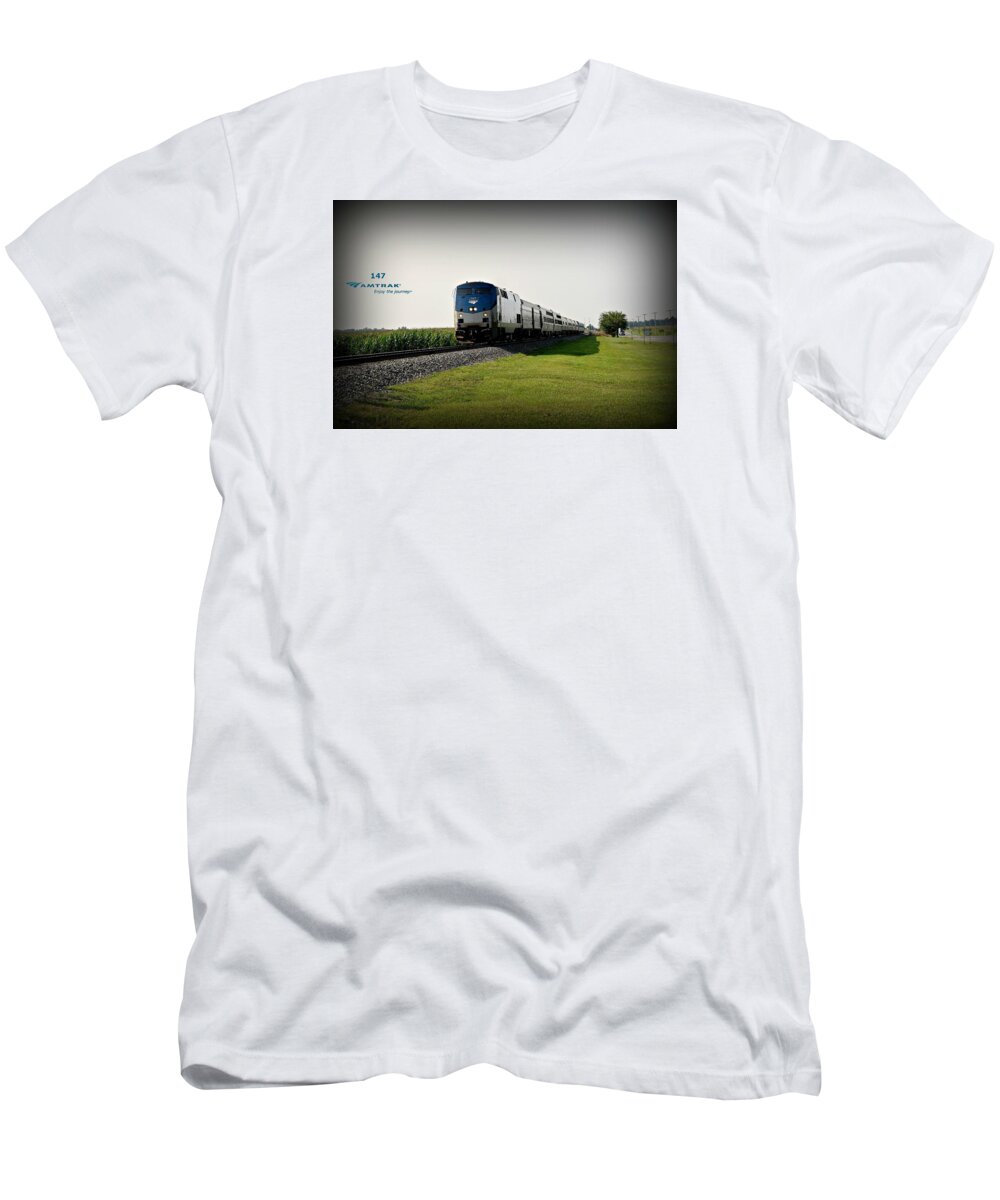 Amtrak T-Shirt featuring the photograph Amtrak in the Morning by Kurt Keller