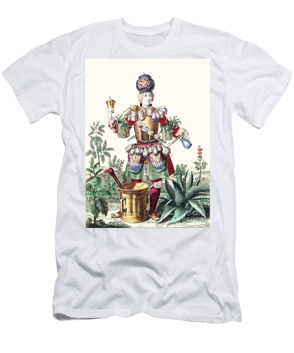 Historic T-Shirt featuring the photograph Apothecary, 1721 by Wellcome Images