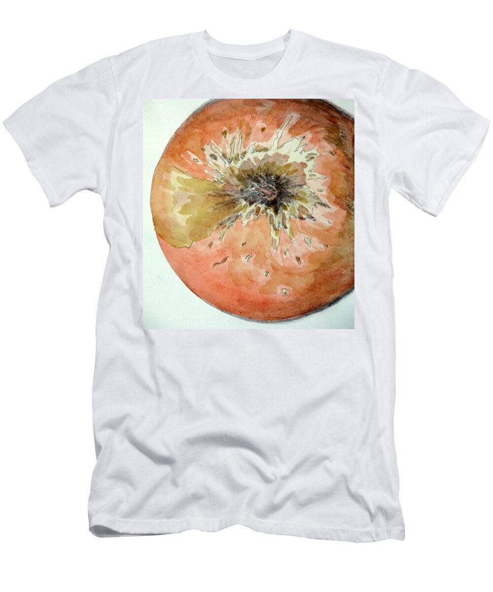 Apple T-Shirt featuring the painting Apple by Jolly Van der Velden