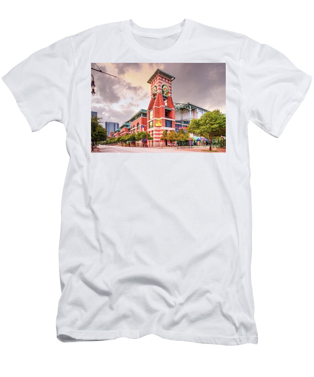 Architectural Photograph of Minute Maid Park Home of the Astros - Downtown  Houston Texas T-Shirt by Silvio Ligutti - Fine Art America