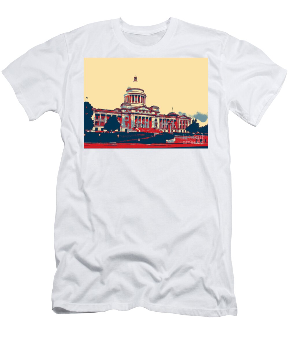 Arkansas T-Shirt featuring the digital art Arkansas State Capitol by Karen Francis