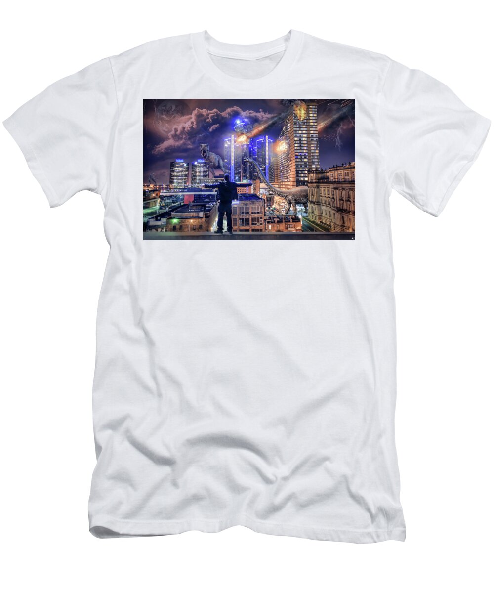 Dj Just Nick T-Shirt featuring the photograph Armageddon Detroit by Nicholas Grunas