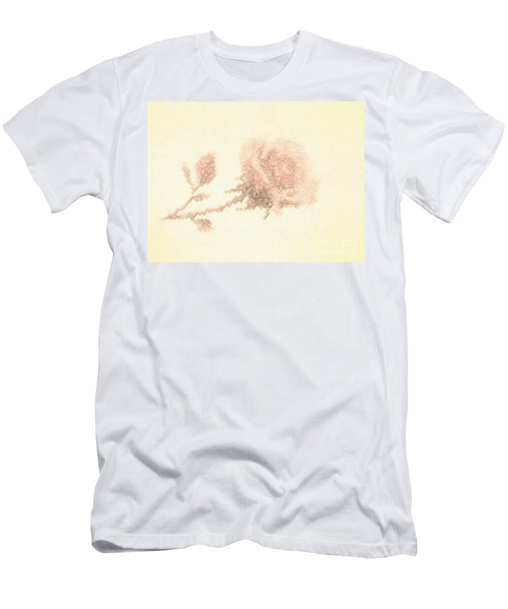 Flower T-Shirt featuring the photograph Artistic Etched Rose by Linda Phelps