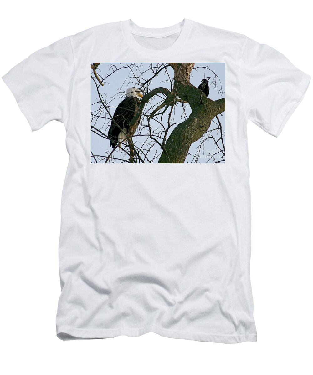 Nature Photography T-Shirt featuring the photograph As The Eagle Looks On by Sue Stefanowicz