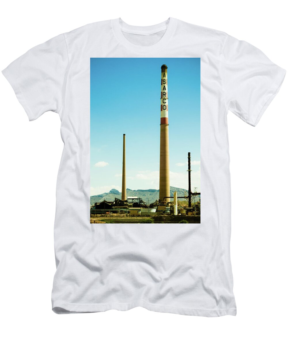 El Paso T-Shirt featuring the photograph ASARCO Smokestack by SR Green