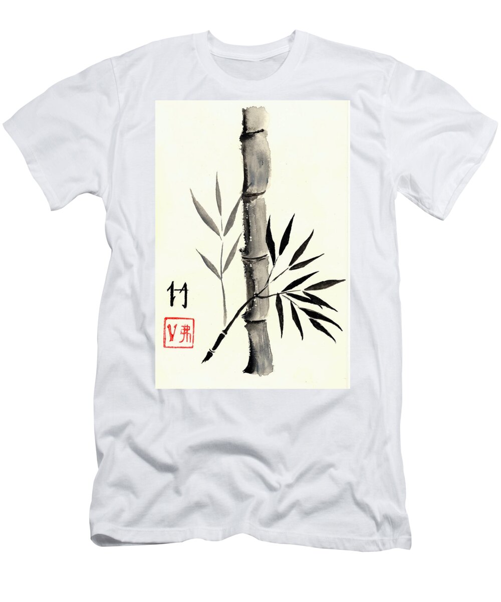 Asian T-Shirt featuring the painting Asian Bamboo by Michael Vigliotti