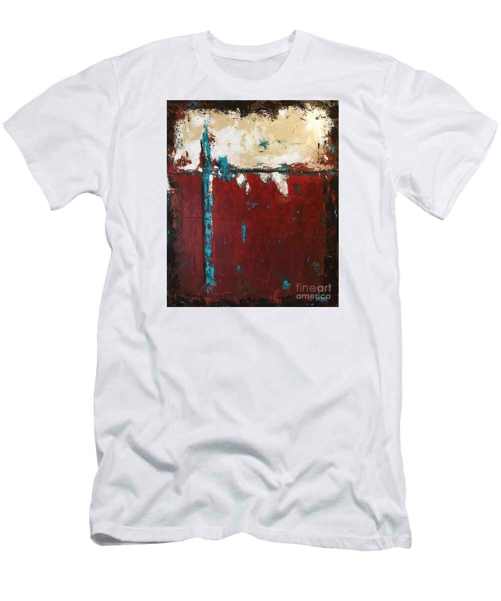 Abstract T-Shirt featuring the painting At a Crossroad by Mary Mirabal