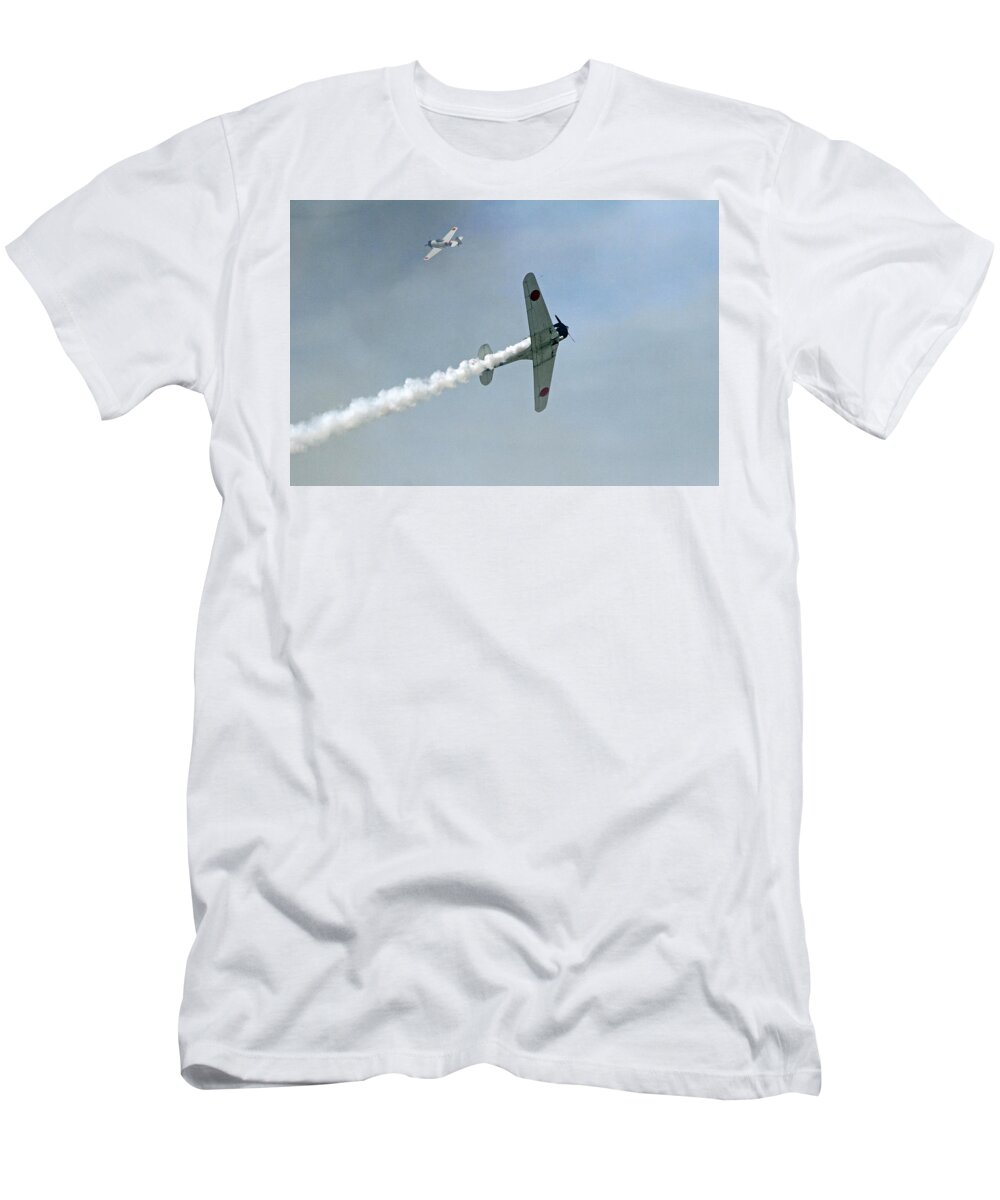 Mitsubishi A6m Zero T-Shirt featuring the photograph Attack of the Zero by Shoal Hollingsworth
