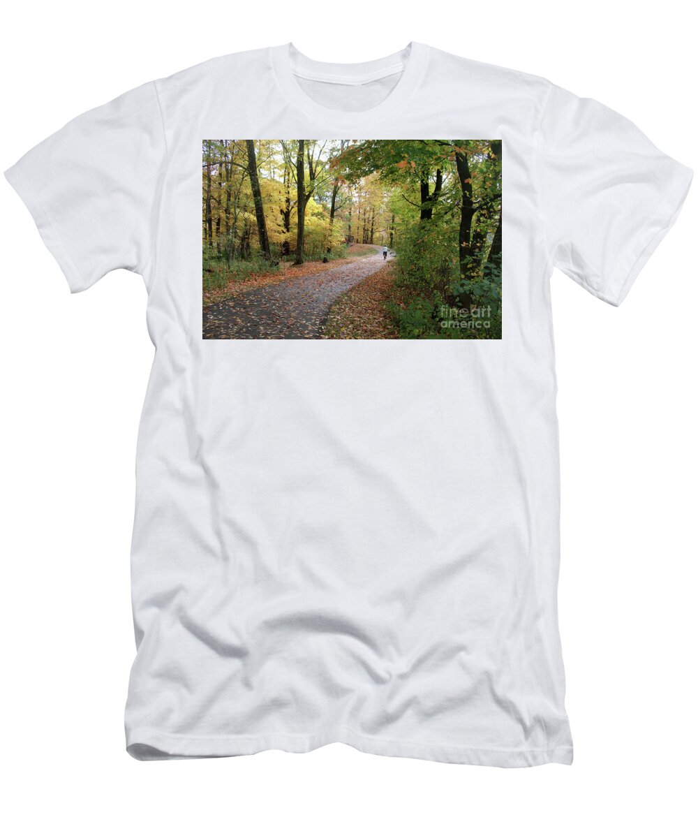 Fall Colors T-Shirt featuring the photograph Autumn Bicycling by Felipe Adan Lerma