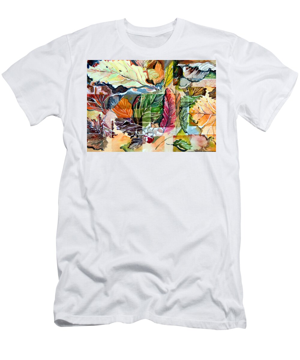 Autumn T-Shirt featuring the painting Autumn Falls by Mindy Newman