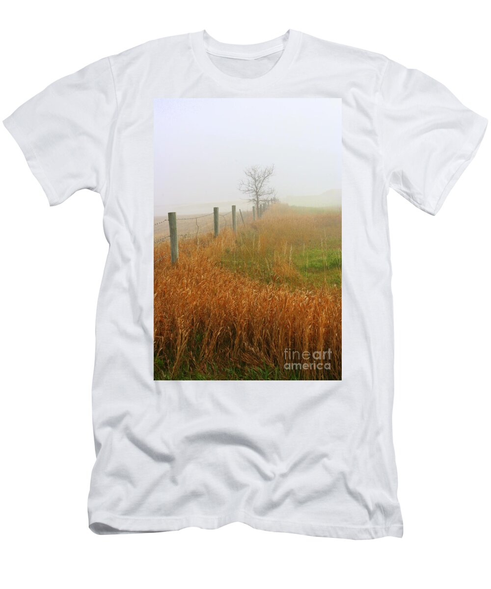 Fall Foggy Morning T-Shirt featuring the photograph Autumn Grasses by Julie Lueders 