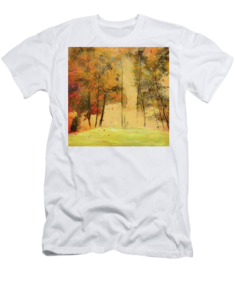 Trees T-Shirt featuring the digital art Autumn Trees by Nina Bradica