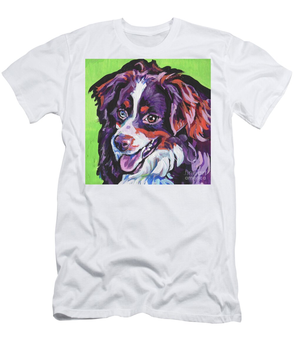 Miniature Australian Shepherd T-Shirt featuring the painting AuuuwSome by Lea