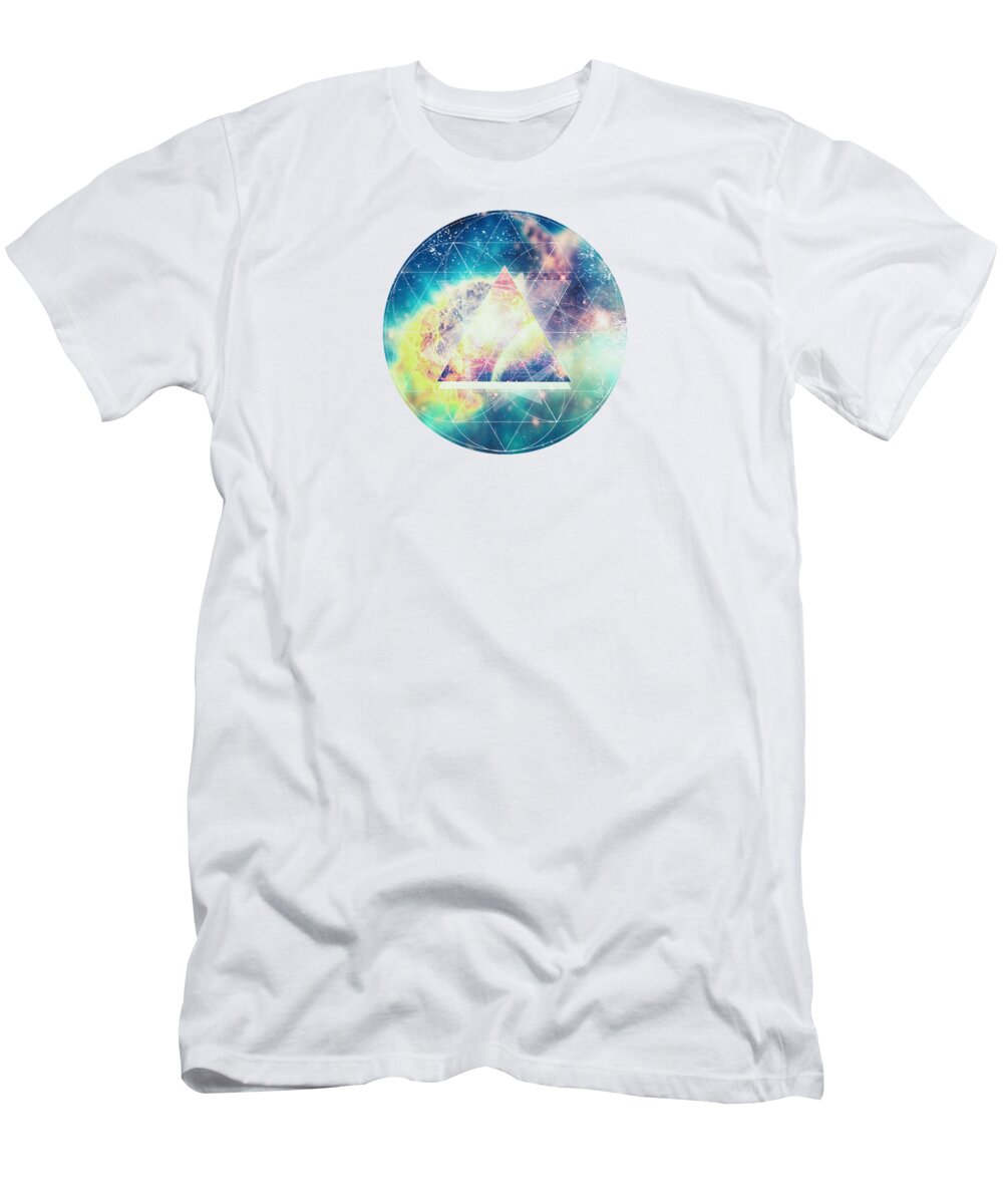 Space T-Shirt featuring the digital art Awsome collosal deep space triangle art sign by Philipp Rietz