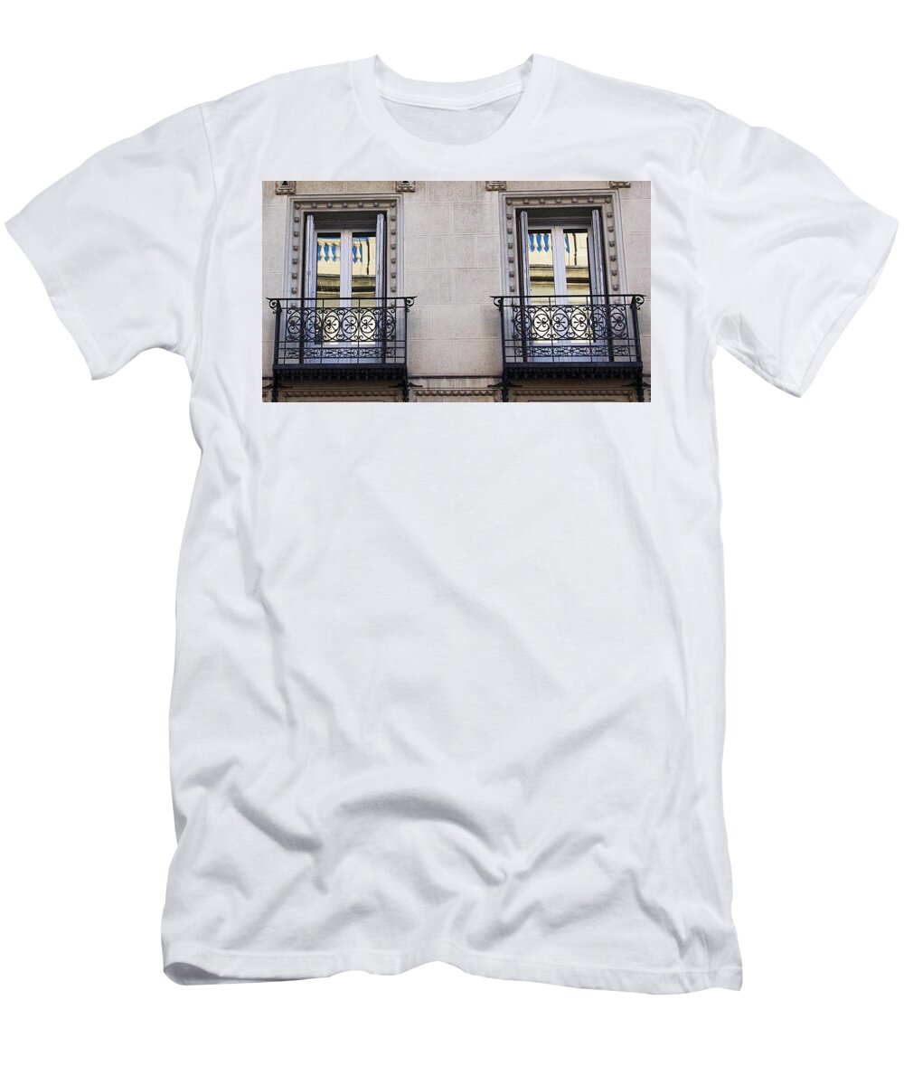 Balcony T-Shirt featuring the photograph Balconies in Madrid by David Resnikoff