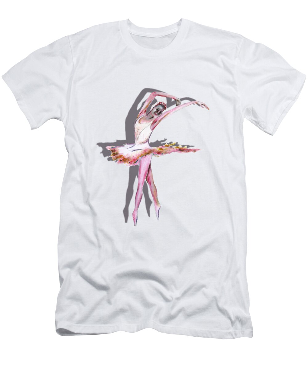 Dancing T-Shirt featuring the painting The Ballerina dance art remix by Tom Conway