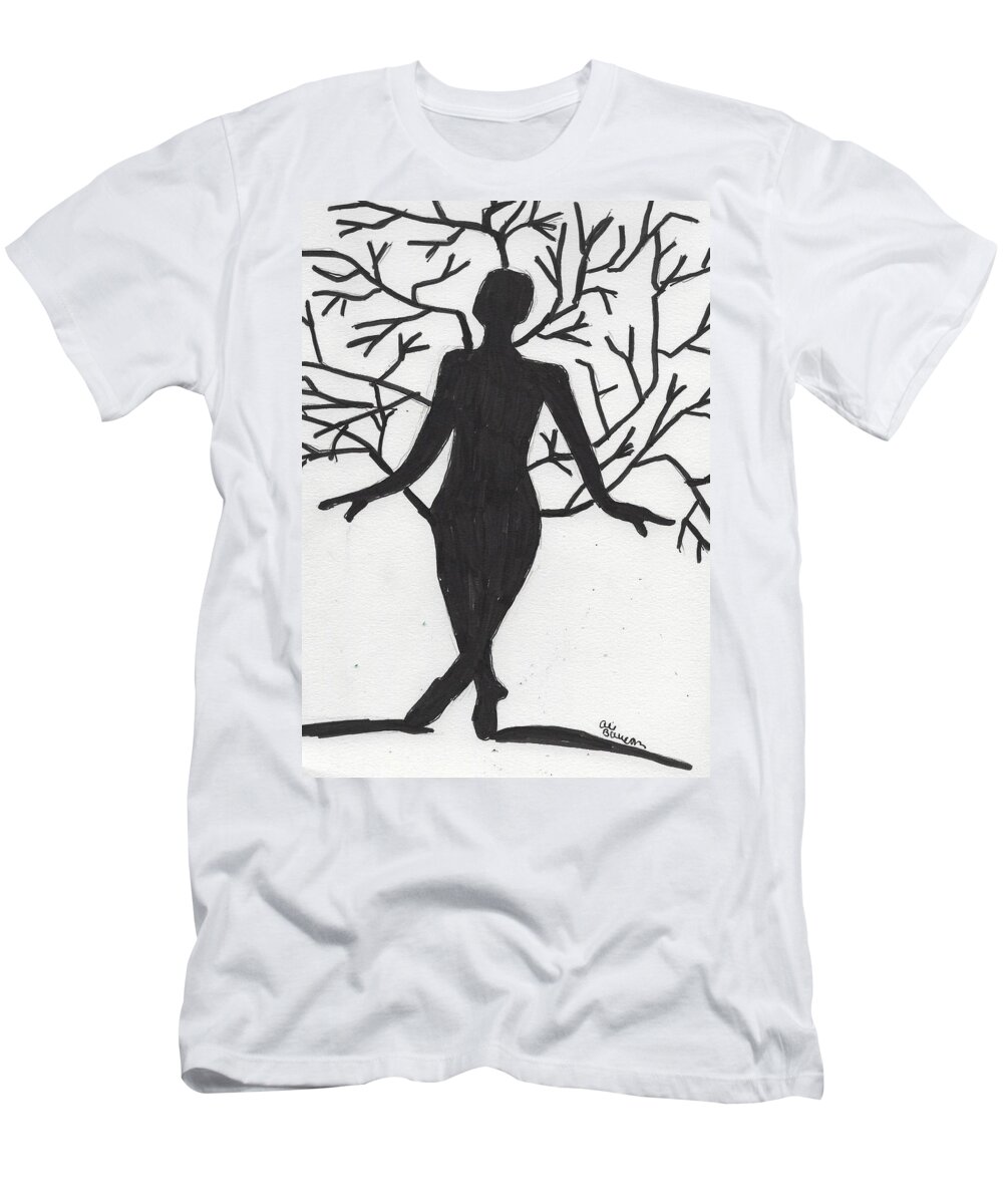 Dancing T-Shirt featuring the drawing Ballet Tree 2 by Ali Baucom