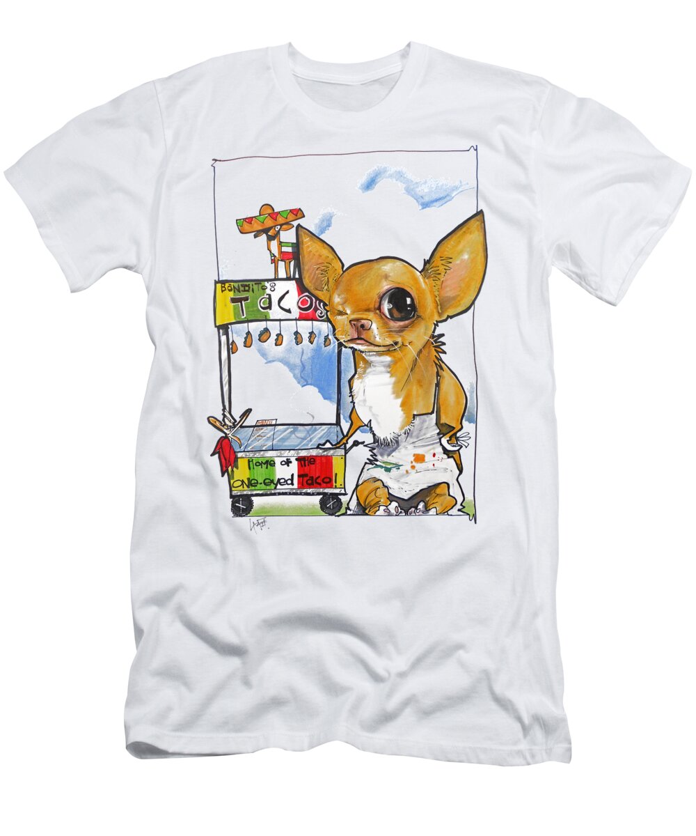 Taco Stand T-Shirt featuring the drawing Bandito's Tacos by Canine Caricatures By John LaFree