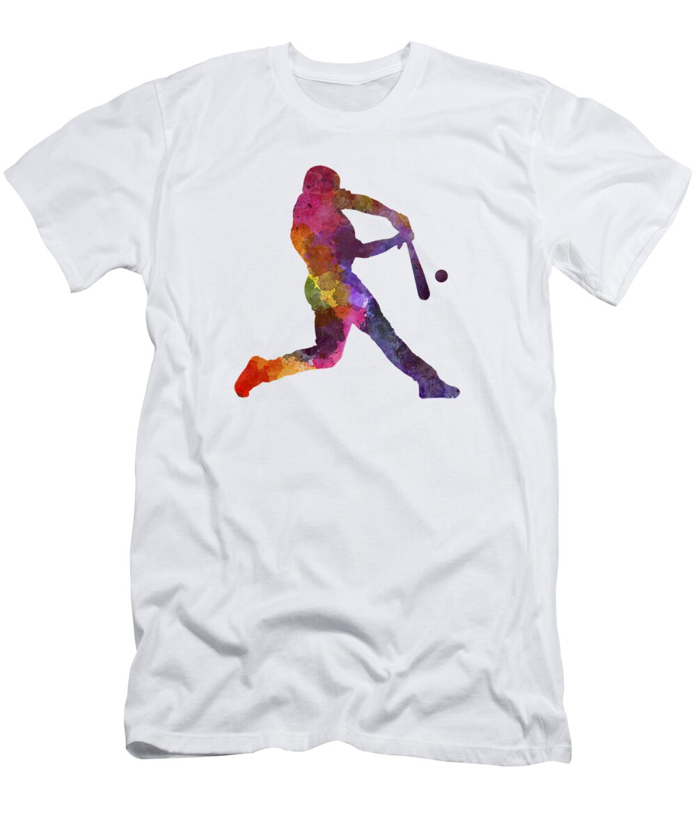 Baseball player hitting a ball T-Shirt by Pablo Romero - Fine Art