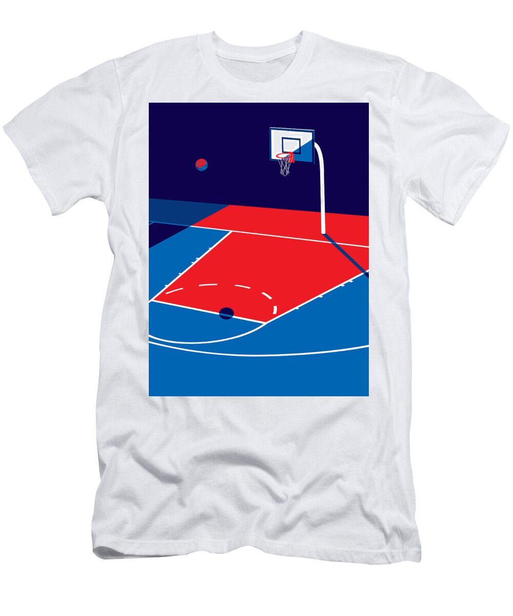 Digital T-Shirt featuring the digital art Basketball by Daro Khider