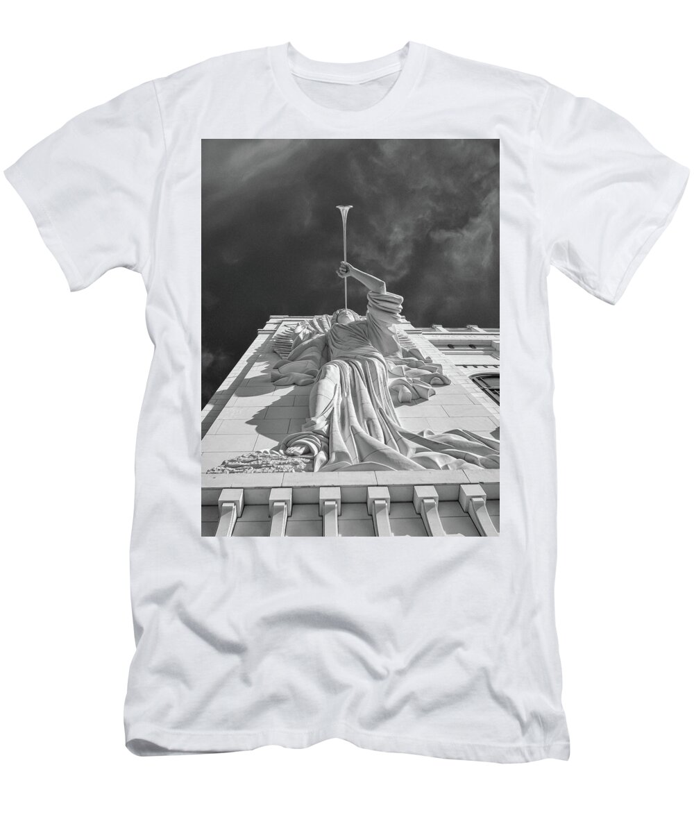 Angel T-Shirt featuring the photograph Bass Performance Hall Angel by Guy Whiteley
