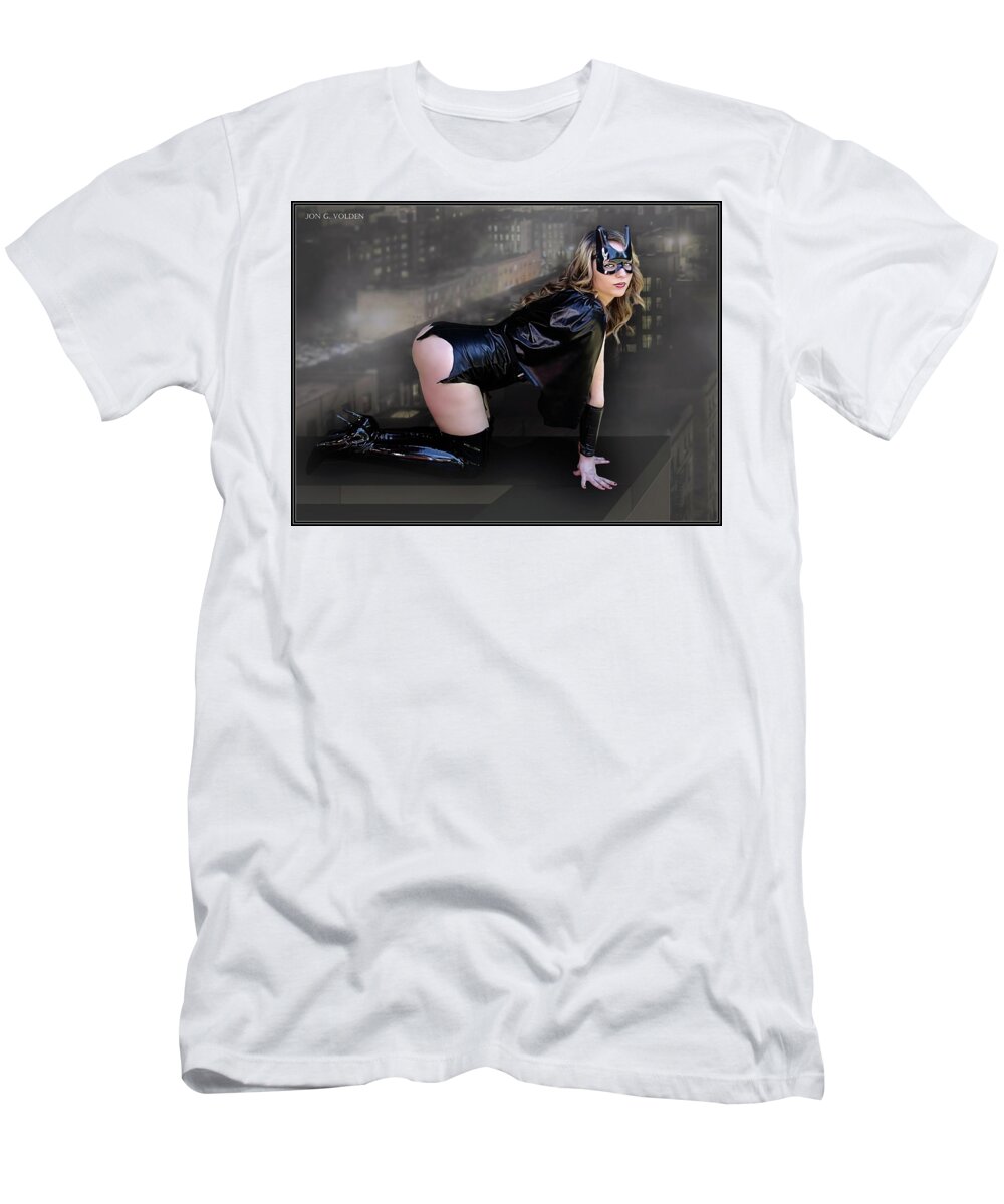 Bat Woman T-Shirt featuring the photograph Bat Near The Edge by Jon Volden