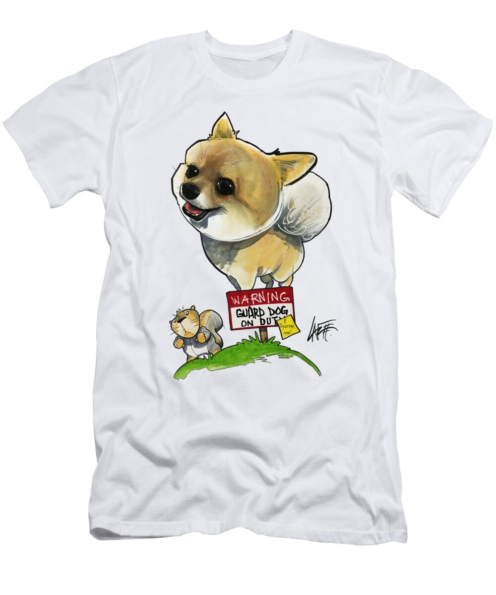 Pomeranian T-Shirt featuring the drawing Batassa 19-1029 by Canine Caricatures By John LaFree